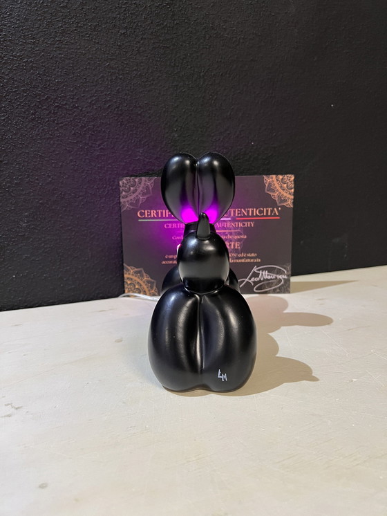 Image 1 of Hund Ballon Schwarz Lila Ring Led Lampe Home Decore