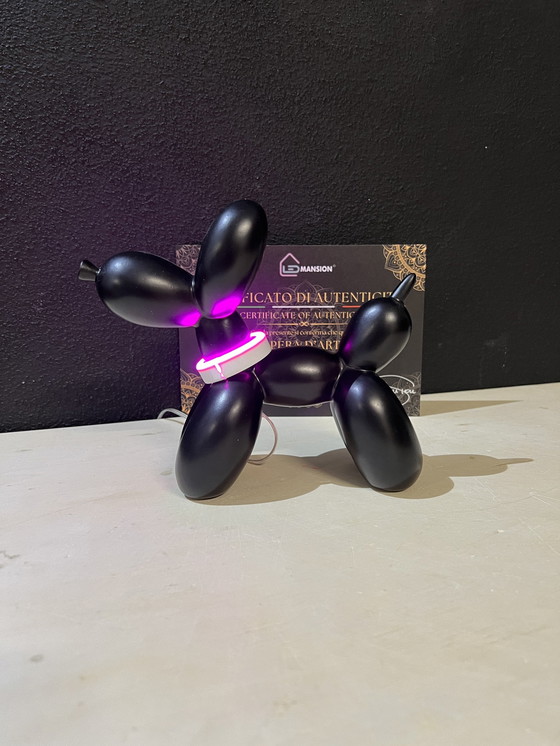 Image 1 of Hund Ballon Schwarz Lila Ring Led Lampe Home Decore