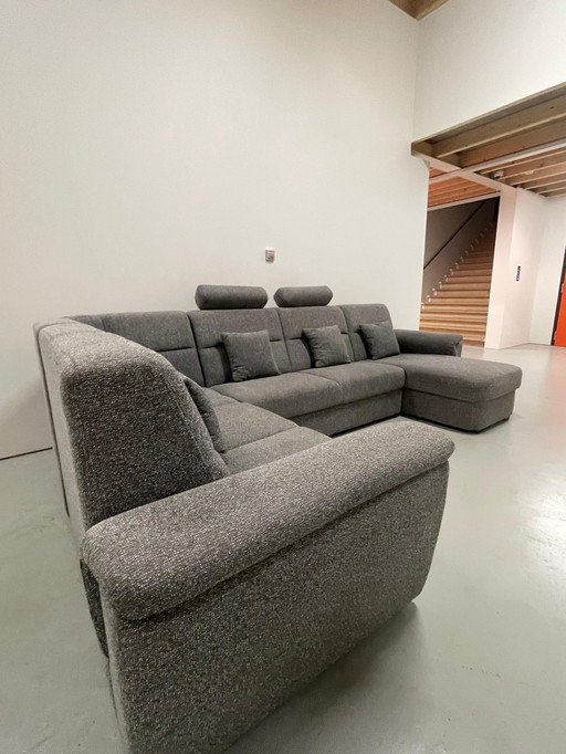 Graues modulares U-Eck-Sofa aus Stoff