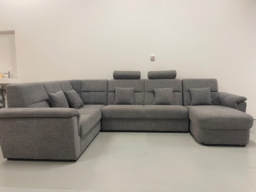 Graues modulares U-Eck-Sofa aus Stoff