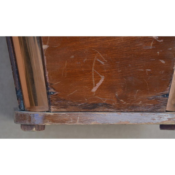 Image 1 of Vintage Papierkorb aus Holz und Kupfer, 1930