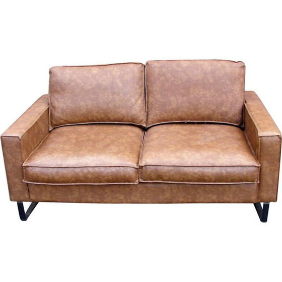 Image 1 of Modernistisches Vintage-Ledersofa, 1980er Jahre