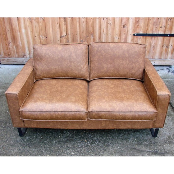Image 1 of Modernistisches Vintage-Ledersofa, 1980er Jahre