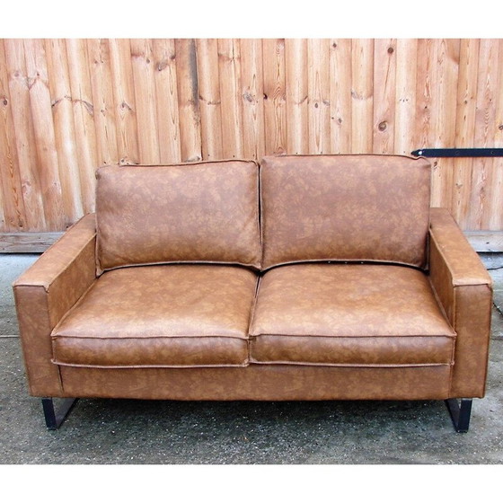 Image 1 of Modernistisches Vintage-Ledersofa, 1980er Jahre
