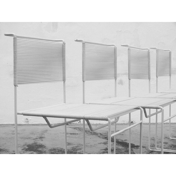 Image 1 of Satz 4 vintage Spaghetti Stahlstühle von Giandomenico Belotti für Fly Line, 1970er Jahre