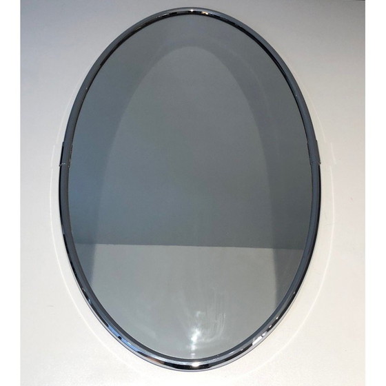 Image 1 of Ovaler Spiegel aus Chrom, 1970