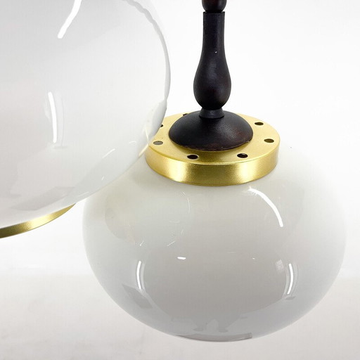 Wasserfall-Kronleuchter aus Holz und Glas von Polam Bielsko, Polen 1970