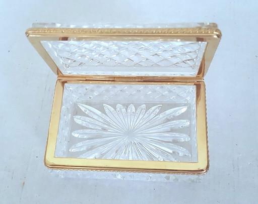 Wabenförmige Deckeldose aus Glas, 1920er Jahre