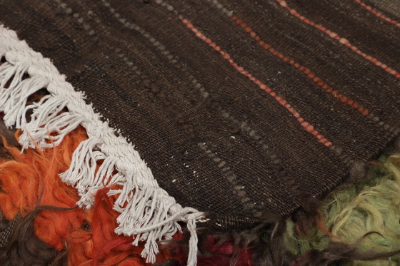 Image 1 of Designer Handgewebt Kelim Modern Und Pflanzen Natur Farbe - Kelim - 300 Cm - 115 Cm - Zottel Kelim