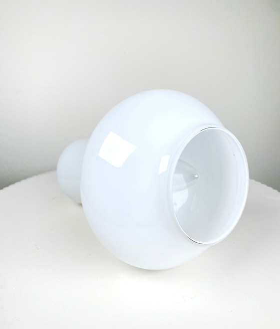 Image 1 of Seltene weiße italienische 1950er Vintage 'Fungo' Tischlampe von Massimo Vignelli für Venini