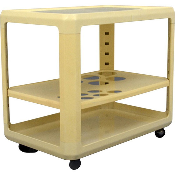 Image 1 of Weißer Barwagen von Alberto Rosselli für Kartell, 1970er Jahre