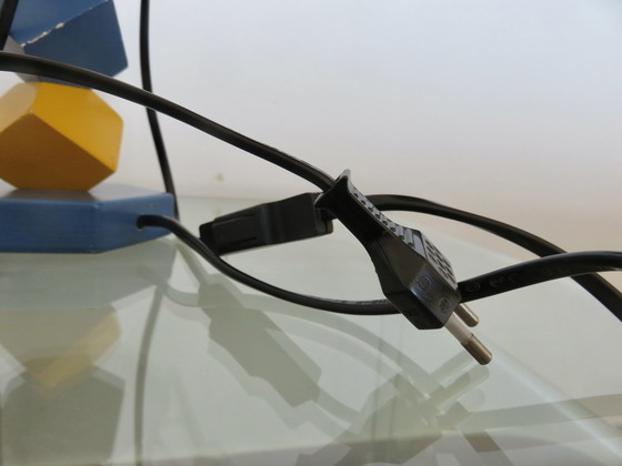 Image 1 of Kubische Lampe Aus Lackiertem Holz, Primärfarben, 1980