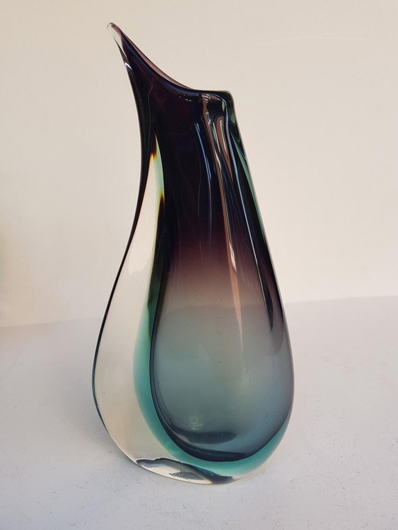 Image 1 of Sommerso-Vase aus Muranoglas, 1950er Jahre