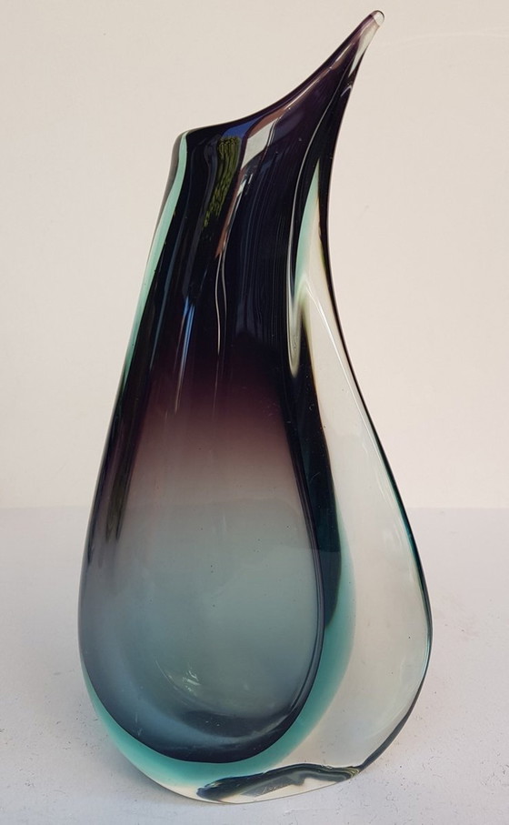 Image 1 of Sommerso-Vase aus Muranoglas, 1950er Jahre