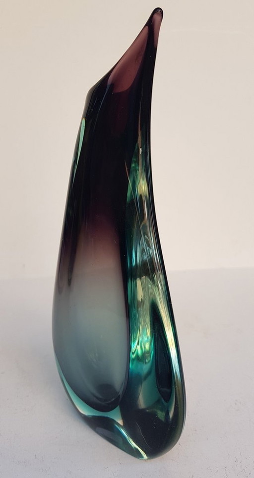 Sommerso-Vase aus Muranoglas, 1950er Jahre