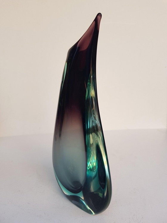 Image 1 of Sommerso-Vase aus Muranoglas, 1950er Jahre