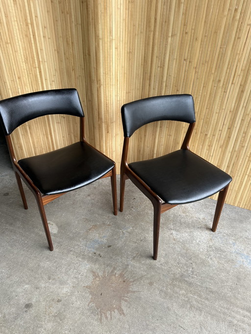 2x Teak Majongg Stuhl Skai Dänisches Design 1960S