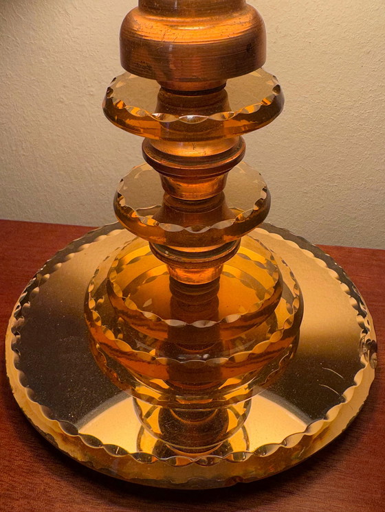 Image 1 of Kleine Lampe Art Deco Kupferglas