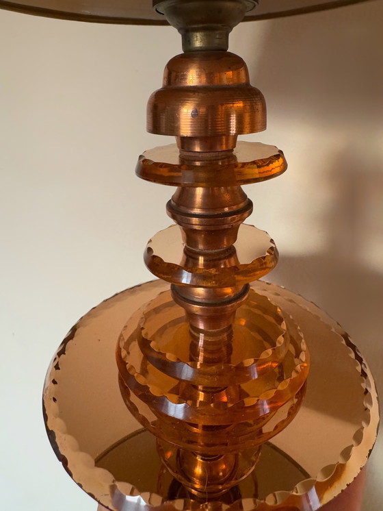 Image 1 of Kleine Lampe Art Deco Kupferglas