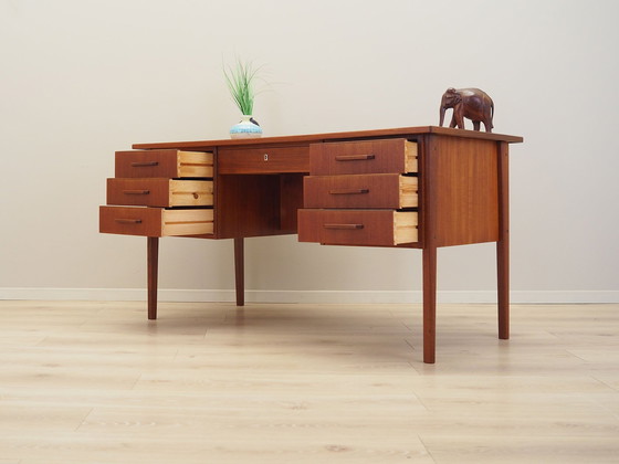 Image 1 of Teakholz-Schreibtisch, Dänisches Design, 1970er Jahre, Produktion: Dänemark