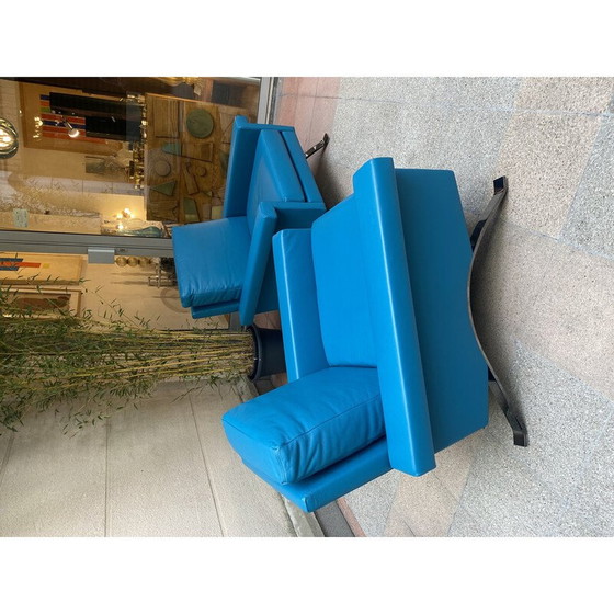 Image 1 of Paar Vintage-Sessel Modell 875 aus Stahl und Stoff von Ico Parisi für Cassina, 1960