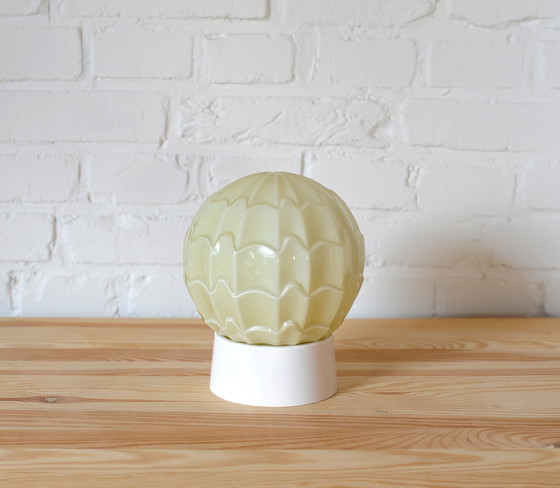 Image 1 of Beige Art-Deco-Deckenlampe von Thabur in Den Haag