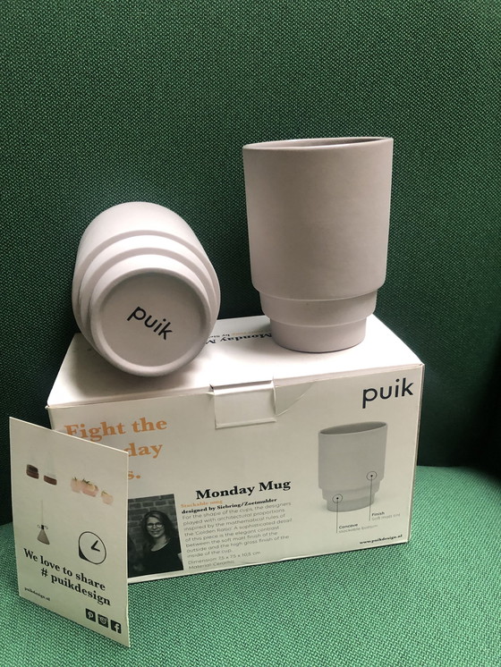 Image 1 of Concrete Look Montag Tassen Keramik von Puik 4 St