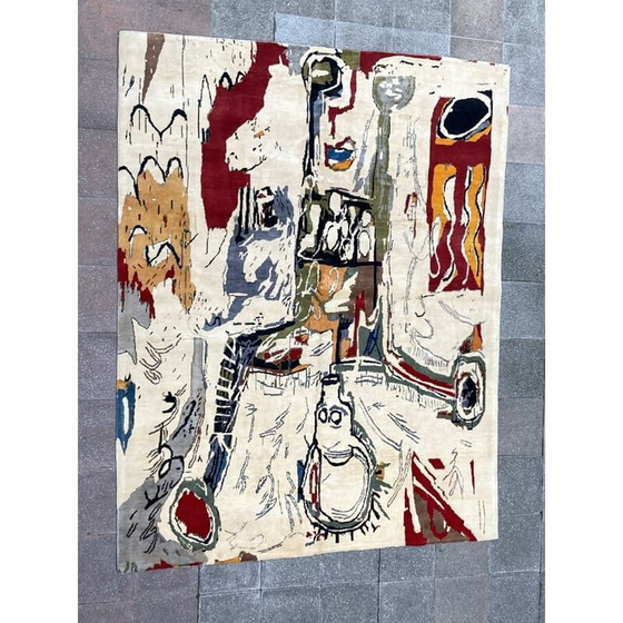 Image 1 of Vintage-Teppich nach Jean-Michel Basquiat, 2015