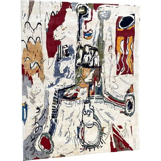 Image 1 of Vintage-Teppich nach Jean-Michel Basquiat, 2015
