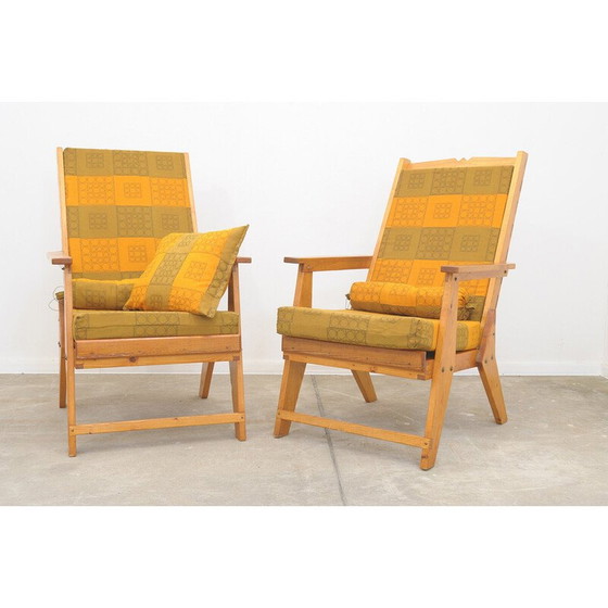 Image 1 of Paar Vintage-Sessel aus Kiefernholz, 1970