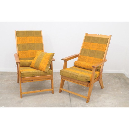 Paar Vintage-Sessel aus Kiefernholz, 1970