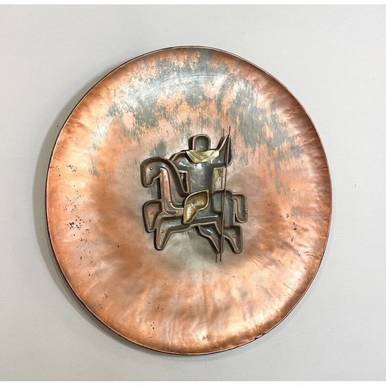 Image 1 of Vintage-Pferdeschild aus Kupfer, Frankreich