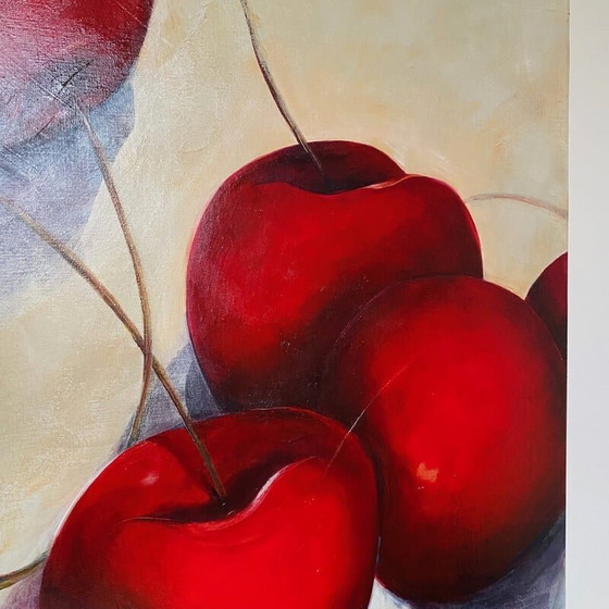 Image 1 of Vintage-Gemälde "Stillleben mit Kirschen" von Fiona O'Farrell