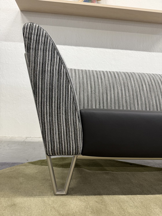 Image 1 of Harvink New Jazz Sofa 2 Sitzer Schwarz Weiß Stoff Leder 166