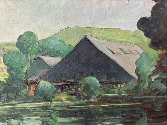 Emile Mortier (1892-1977) - Sommertag vor dem Sturm. C1940S. – Gemälde & Zeichnungen, Wood (photo 5 of 20)