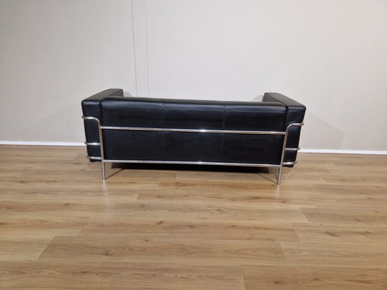 Image 1 of Almachair 3-Sitzer Sofa Schwarz Leder Design ZGAN