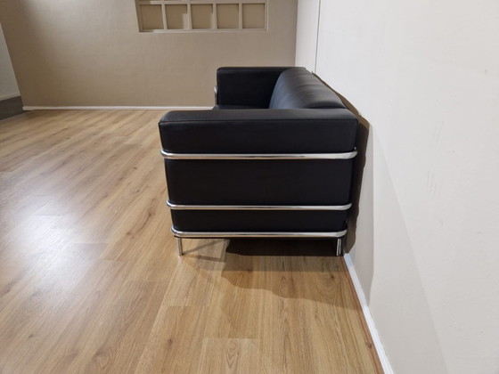 Image 1 of Almachair 3-Sitzer Sofa Schwarz Leder Design ZGAN