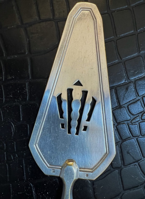 Image 1 of Dessertschaufel aus versilbertem Metall 2 Stempel Art Deco Vintage