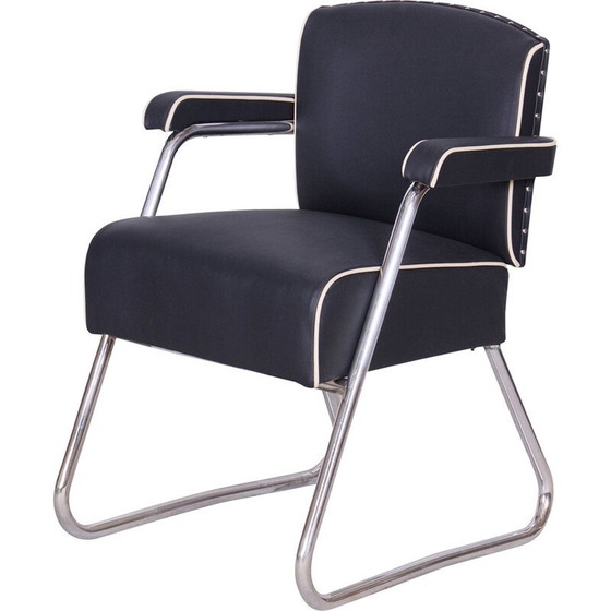 Image 1 of Vintage Bauhaus Sessel aus Chromstahl und Leder von Gilbert Rohde, Deutschland 1930