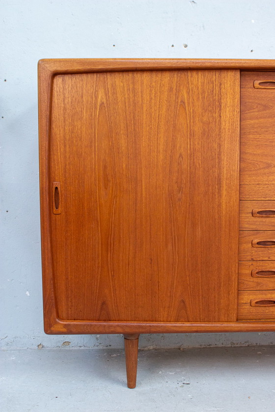 Image 1 of H.P. Hansen Teak Highboard Sideboard Kommode Danish Midcentury