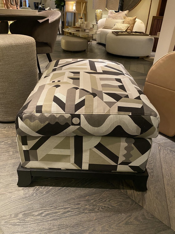 Image 1 of 1X Promemoria Fußhocker/Ottoman gepolstert mit Hermès-Stoff