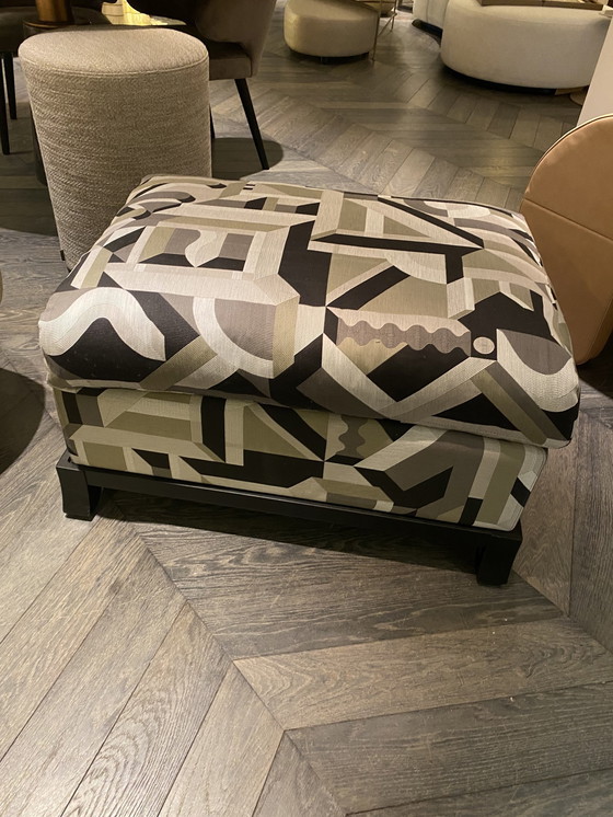 Image 1 of 1X Promemoria Fußhocker/Ottoman gepolstert mit Hermès-Stoff