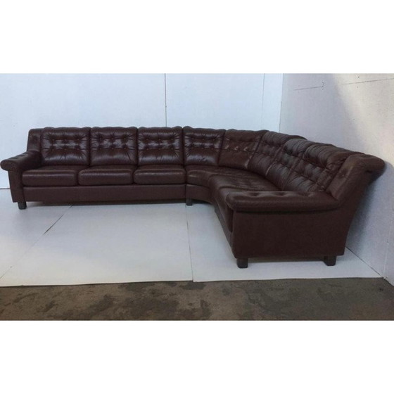 Image 1 of Skandinavisches Vintage-Leder-Ecksofa, 1970er Jahre