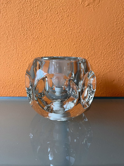 Vintage Peill & Putzler Glas Eiswürfel Tischlampe