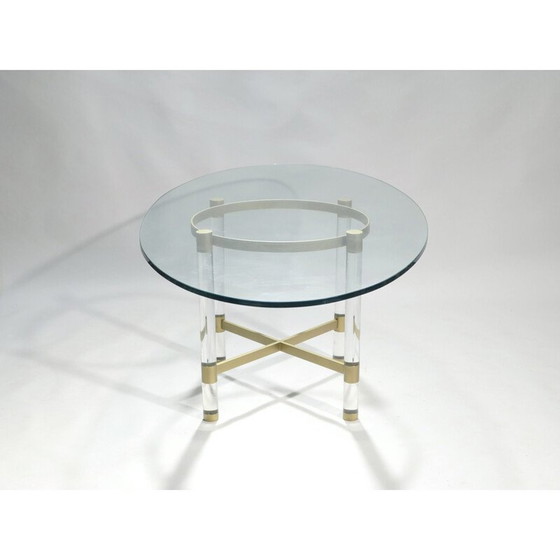 Image 1 of Vintage-Esstisch aus Plexiglas und Messing von Sandro Petti für Metalarte