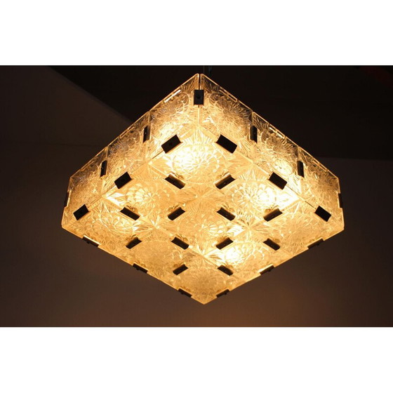 Image 1 of Vintage-Kronleuchter aus Metall und Glas von Kamenický Šenov für Preciosa, Tschechoslowakei 1970