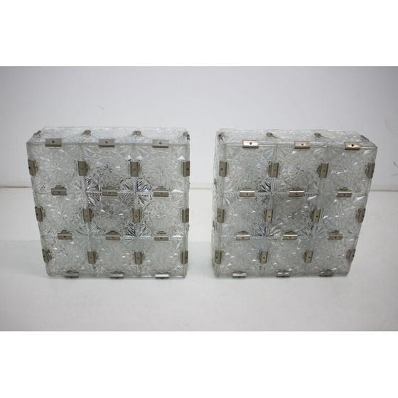 Image 1 of Vintage-Kronleuchter aus Metall und Glas von Kamenický Šenov für Preciosa, Tschechoslowakei 1970