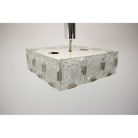 Image 1 of Vintage-Kronleuchter aus Metall und Glas von Kamenický Šenov für Preciosa, Tschechoslowakei 1970