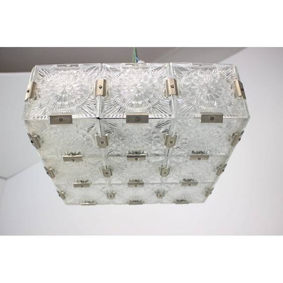 Image 1 of Vintage-Kronleuchter aus Metall und Glas von Kamenický Šenov für Preciosa, Tschechoslowakei 1970