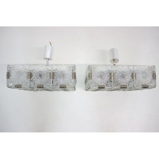 Image 1 of Vintage-Kronleuchter aus Metall und Glas von Kamenický Šenov für Preciosa, Tschechoslowakei 1970